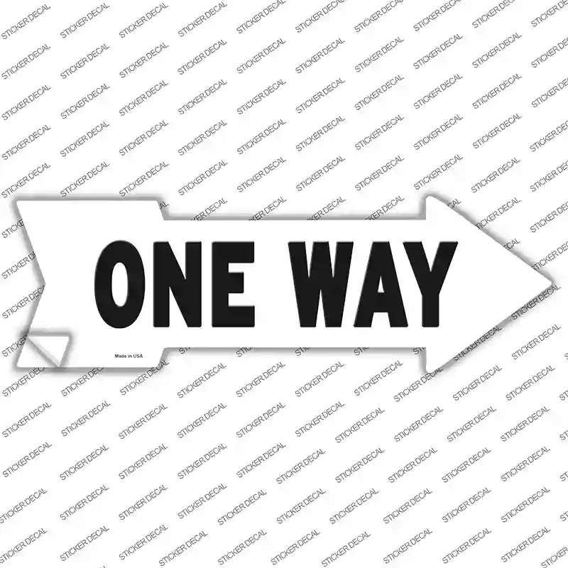 One Way Right Novelty Arrow Sticker Decal
