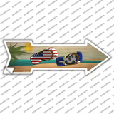 US and Connecticut Flag Flip Flop Novelty Arrow Sticker Decal