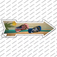 US and Louisiana Flag Flip Flop Novelty Arrow Sticker Decal