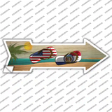 US and Missouri Flag Flip Flop Novelty Arrow Sticker Decal
