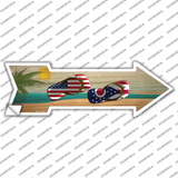 US and Ohio Flag Flip Flop Novelty Arrow Sticker Decal
