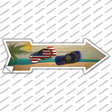 US and Pennsylvania Flag Flip Flop Novelty Arrow Sticker Decal