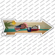 US and Texas Flag Flip Flop Novelty Arrow Sticker Decal