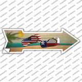 US and Texas Flag Flip Flop Novelty Arrow Sticker Decal
