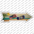 US and Virginia Flag Flip Flop Novelty Arrow Sticker Decal
