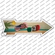 US and Mexico Flag Flip Flop Novelty Arrow Sticker Decal