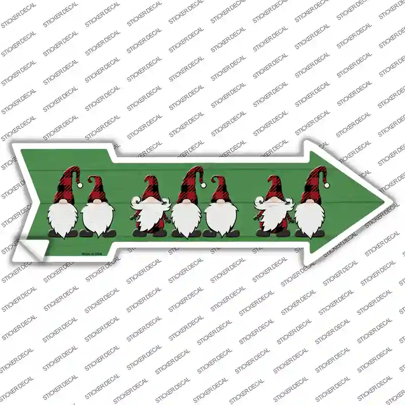 Christmas Gnomes Novelty Arrow Sticker Decal