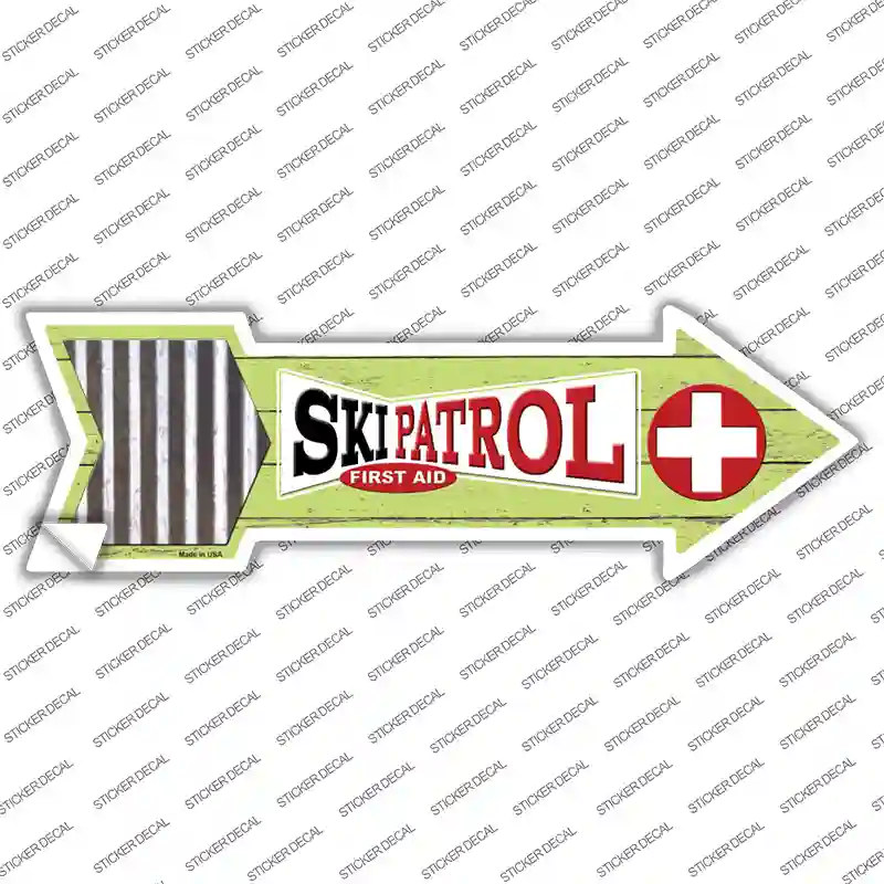 Ski Patrol First Aid Novelty Arrow Sticker Decal