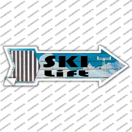 Ski Lift Sky Novelty Arrow Sticker Decal