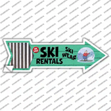 Ski Rentals Novelty Arrow Sticker Decal
