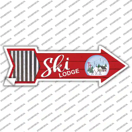 Ski Lodge Novelty Arrow Sticker Decal