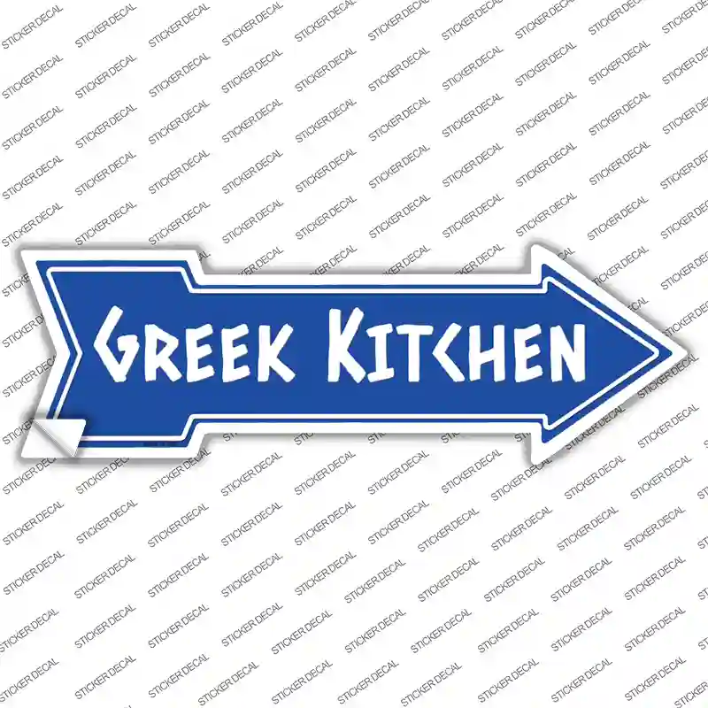 Greek Kitchen Blue Novelty Arrow Sticker Decal