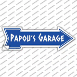 Papous Garage Blue Novelty Arrow Sticker Decal