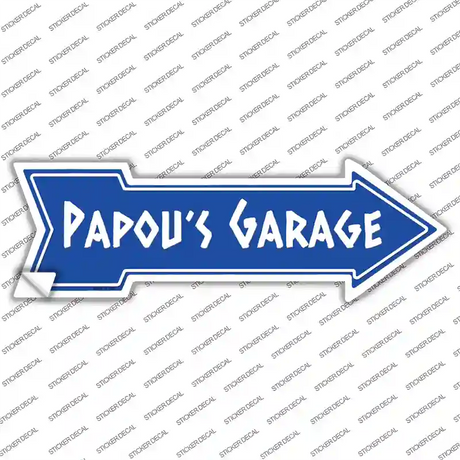 Papous Garage Blue Novelty Arrow Sticker Decal