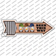 Beer This Way Three Gnomes Novelty Arrow Sticker Decal