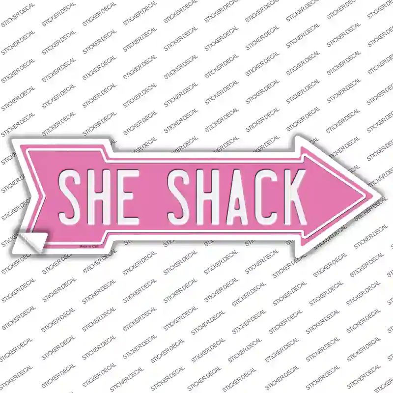 She Shack Pink Novelty Arrow Sticker Decal