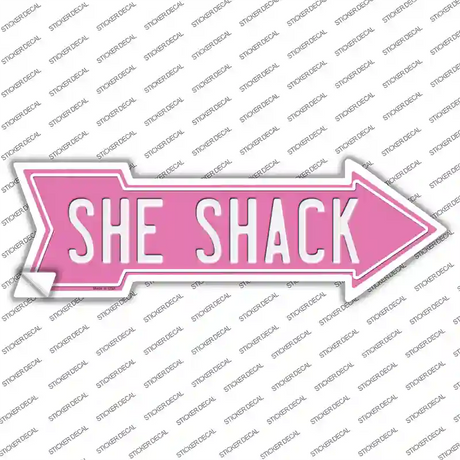 She Shack Pink Novelty Arrow Sticker Decal