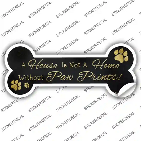 Without Paw Prints Novelty Bone Sticker Decal Small
