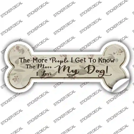 Love My Dog Novelty Bone Sticker Decal Small