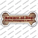 Beware of Dog Eats Everything Novelty Bone Sticker Decal Small