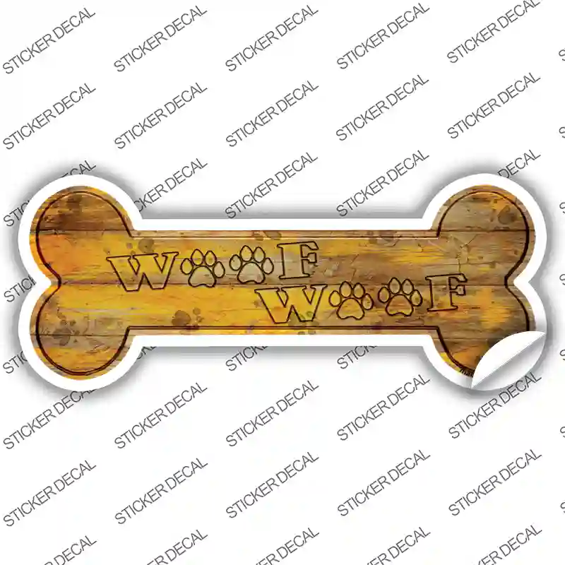 Woof Woof Novelty Bone Sticker Decal Large