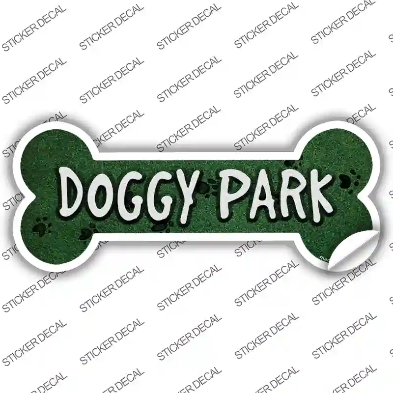 Doggy Park Novelty Bone Sticker Decal Large