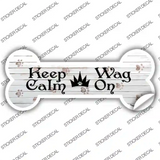 Keep Calm Wag On Novelty Bone Sticker Decal Large