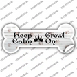 Keep Calm Growl On Novelty Bone Sticker Decal Large