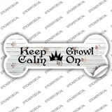 Keep Calm Growl On Novelty Bone Sticker Decal Large