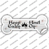 Keep Calm Howl On Novelty Bone Sticker Decal Large