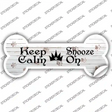 Keep Calm Snooze On Novelty Bone Sticker Decal Large