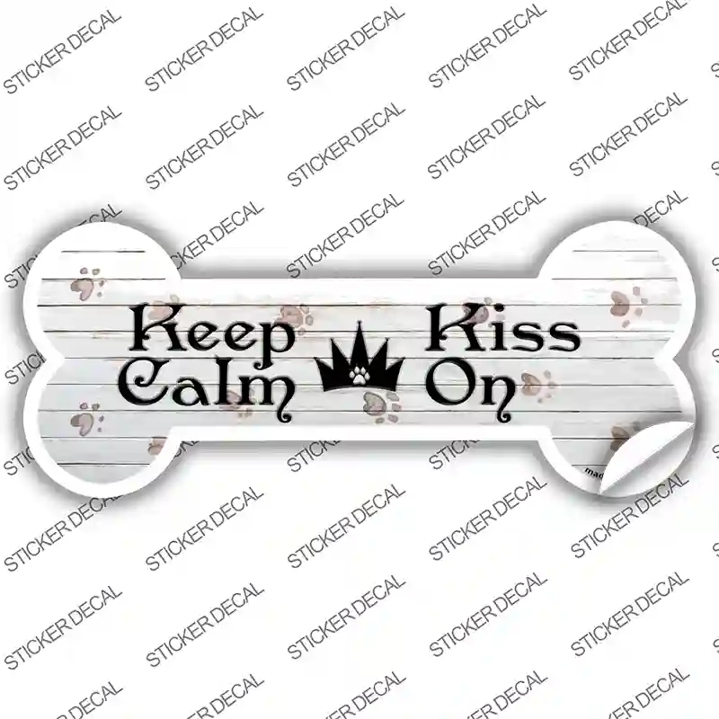 Keep Calm Kiss On Novelty Bone Sticker Decal Large
