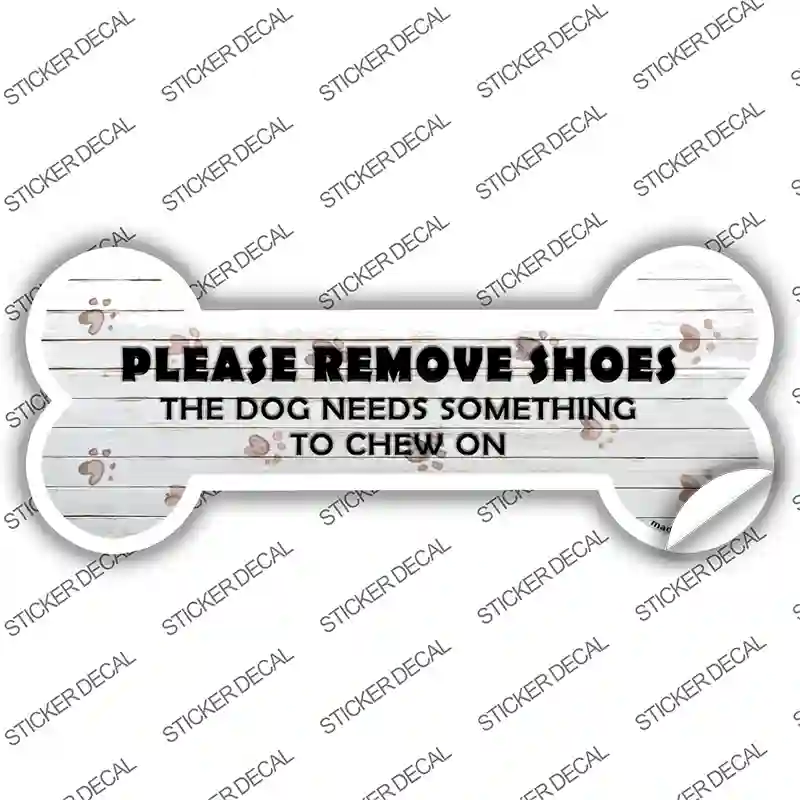 Please Remove Shoes Novelty Bone Sticker Decal Large