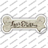 Love and a Dog Novelty Bone Sticker Decal Large
