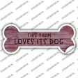 This Farm Loves its Dog Novelty Bone Sticker Decal Large