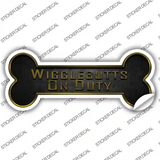 Wigglebutts on Duty Novelty Bone Sticker Decal Large