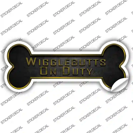 Wigglebutts on Duty Novelty Bone Sticker Decal Large