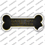 Sassy Cat on Watch Novelty Bone Sticker Decal Large