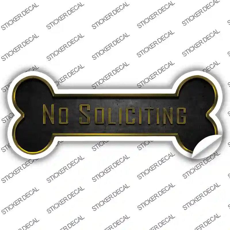 No Soliciting Novelty Bone Sticker Decal Large