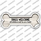 Dogs Welcome Novelty Bone Sticker Decal Large
