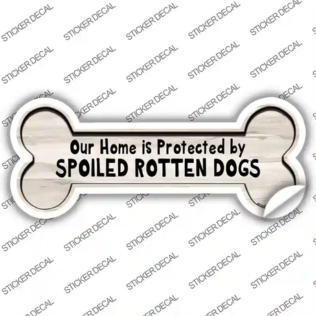 Protected by Spoiled Rotten Dogs Novelty Bone Sticker Decal Small