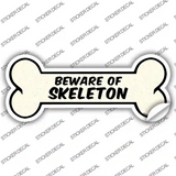 Beware of Skeleton Novelty Bone Sticker Decal Small