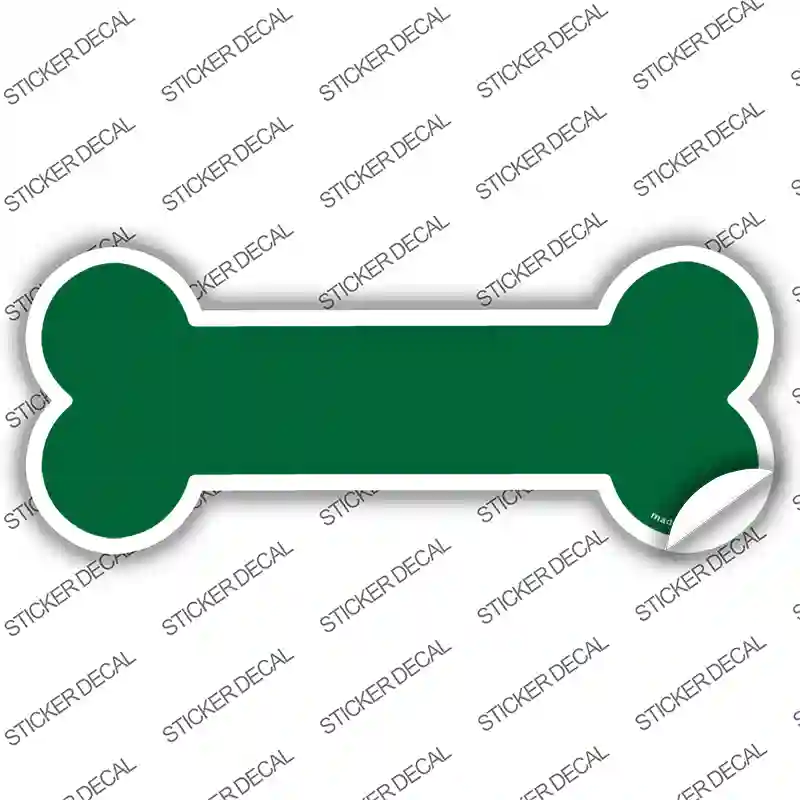 Green Solid Novelty Bone Sticker Decal Small