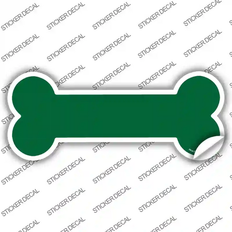 Green Solid Novelty Bone Sticker Decal Small