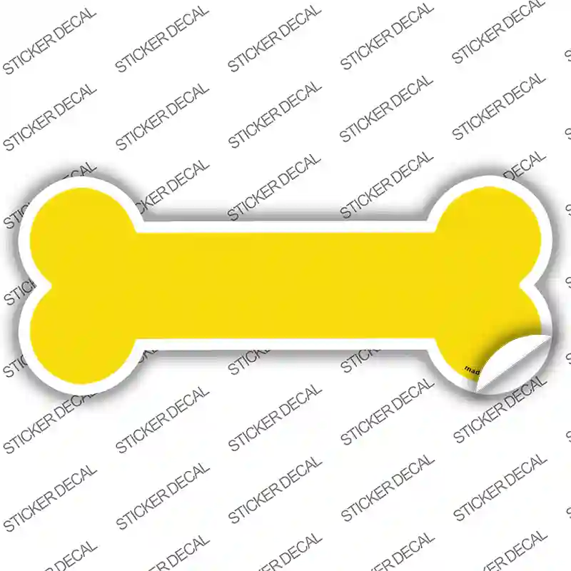 Yellow Solid Novelty Bone Sticker Decal Small