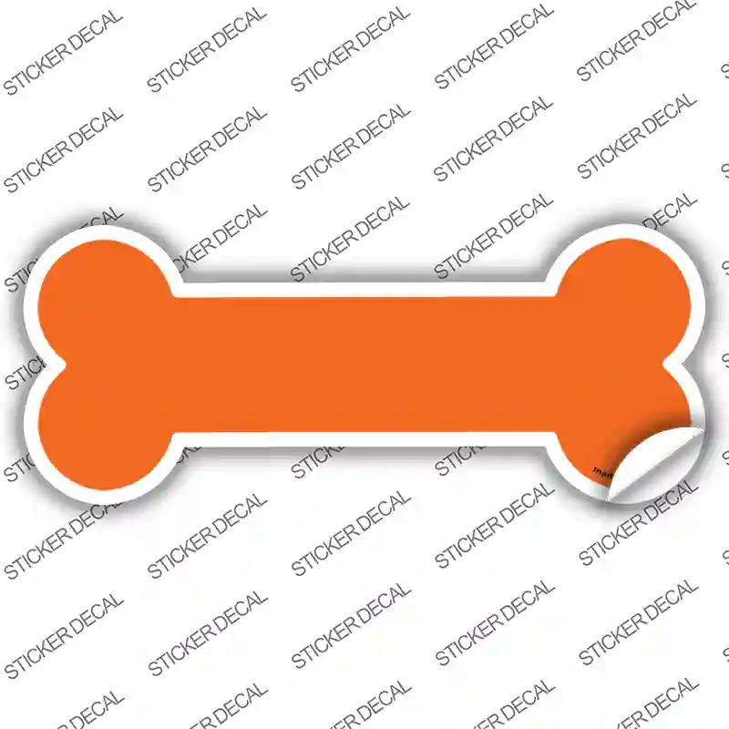 Orange Solid Novelty Bone Sticker Decal Small