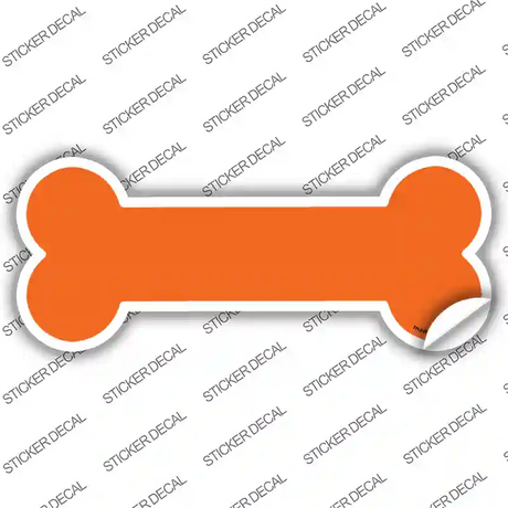 Orange Solid Novelty Bone Sticker Decal Small