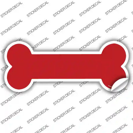 Red Solid Novelty Bone Sticker Decal Small