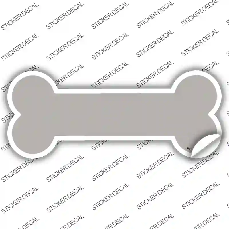 Gray Solid Novelty Bone Sticker Decal Small