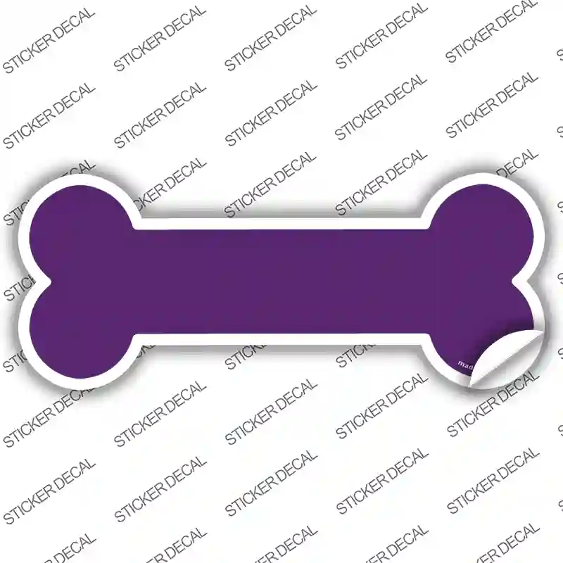 Purple Solid Novelty Bone Sticker Decal Small